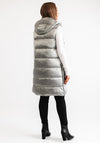 Frandsen Metallic Padded Hooded Gilet, Silver