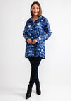 Serafina Heart Print Lightweight Raincoat, Navy