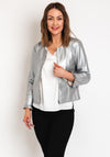 Malissa J Frill Trim Jacket, Silver