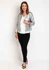 Malissa J Frill Trim Jacket, Silver