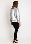 Malissa J Frill Trim Jacket, Silver