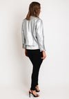 Natalia Collection Frill Trim Jacket, Silver
