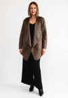 Malissa J One Size Faux Suede Studded Jacket, Brown