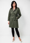 Serafina Collection One Size Silver Button Coat, Khaki