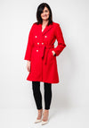 Serafina Collection One Size Silver Button Coat, Red