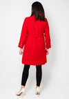 Serafina Collection One Size Silver Button Coat, Red