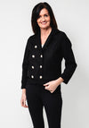 Serafina Collection Double Breasted Short Jacket, Black