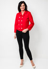 Serafina Collection Double Breasted Short Jacket, Red