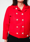 Serafina Collection Double Breasted Short Jacket, Red