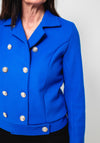 Serafina Collection Double Breasted Short Jacket, Royal Blue