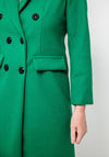 Serafina Collection Double Breasted Classic Coat, Green