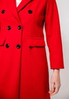 Serafina Collection Double Breasted Classic Coat, Red