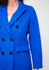Serafina Collection Double Breasted Classic Coat, Royal Blue