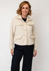 Serafina Collection Textured Button Up Jacket, Cream
