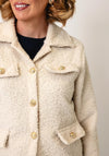 Serafina Collection Textured Button Up Jacket, Cream