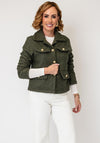 Serafina Collection Textured Button Up Jacket, Khaki Green