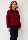 Serafina Collection Textured Button Up Jacket, Wine