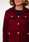 Serafina Collection Textured Button Up Jacket, Wine