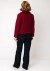 Serafina Collection Textured Button Up Jacket, Wine