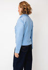 Serafina Collection Faux Suede Biker Jacket, Blue