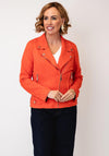 Serafina Collection Faux Suede Biker Jacket, Orange