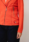 Serafina Collection Faux Suede Biker Jacket, Orange
