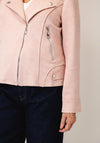 Serafina Collection Faux Suede Biker Jacket, Pink