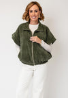 Serafina Collection Capped Sleeve Bubble Hem Jacket, Green