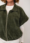 Serafina Collection Capped Sleeve Bubble Hem Jacket, Green