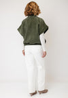 Serafina Collection Capped Sleeve Bubble Hem Jacket, Green