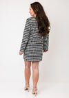 Serafina Embellished Button Checked Jacket, Black Multi