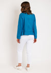 Serafina Collection Faux Suede Biker Jacket, Blue