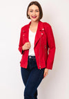Serafina Collection Faux Suede Biker Jacket, Red