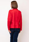 Serafina Collection Faux Suede Biker Jacket, Red
