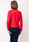 Serafina Collection Faux Suede Short Biker Jacket, Red