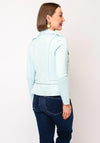 Serafina Collection Faux Suede Short Biker Jacket, Aqua