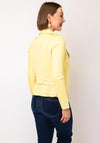 Serafina Collection Faux Suede Short Biker Jacket, Yellow