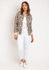 Serafina Collection Abstract Print Bomber Jacket, Green Multi