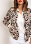 Serafina Collection Abstract Print Bomber Jacket, Green Multi