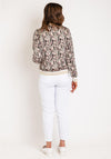 Serafina Collection Abstract Print Bomber Jacket, Green Multi