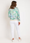 Serafina Collection Floral Paisley Print Bomber Jacket, Green