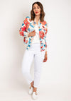 Serafina Collection Floral Bomber Jacket, Blue