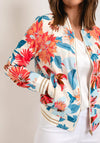 Serafina Collection Floral Bomber Jacket, Blue