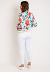 Serafina Collection Floral Bomber Jacket, Blue