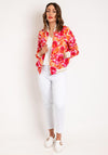 Serafina Collection Floral Bomber Jacket, Coral