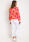 Serafina Collection Floral Bomber Jacket, Coral
