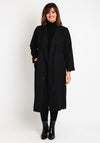Serafina Collection One Size Drawstring Trench Coat, Black
