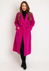 Serafina Collection One Size Long Sherpa Jacket, Cerise