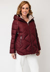 Serafina Collection Hooded Puffer Coat, Wine