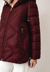 Serafina Collection Hooded Puffer Coat, Wine